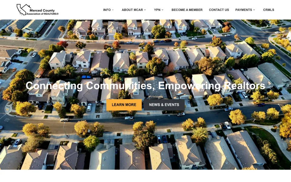 Screenshot of the Merced County Association of REALTORS® website